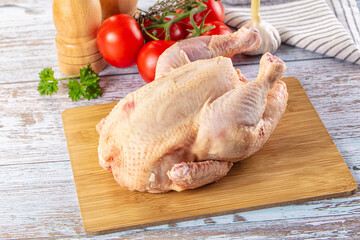 Raw whole uncooked organic chicken