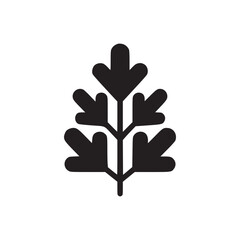 A simple dark teal tree with geometric leaves on a white background in a minimalist style image