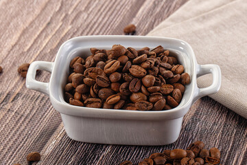 Roasted brown araboca coffee beans