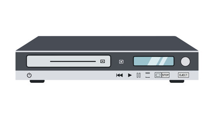 Obraz premium Isolated flat vector illustration of a modern dvd player showcasing multimedia technology and electronic entertainment equipment