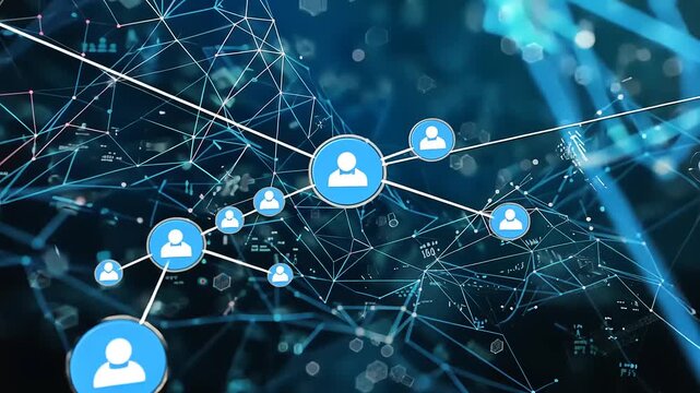 Digital network connections representing social media and global communication technology - Powered by Adobe