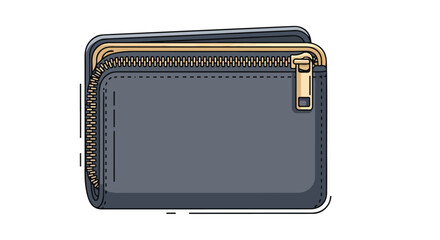 Sophisticated navy blue wallet design, accented with a golden zipper, exudes an understated elegance and modern style suitable for financial