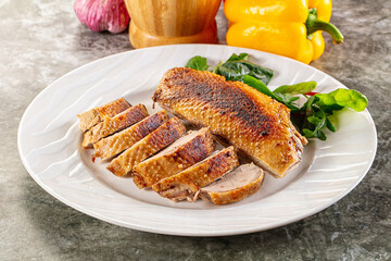 Roasted duck breast with slices