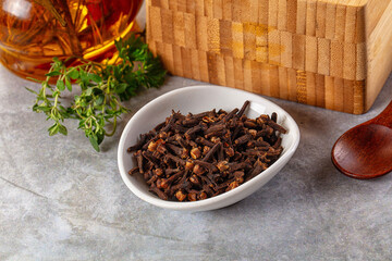 Dry cloves buds aromatic flavor