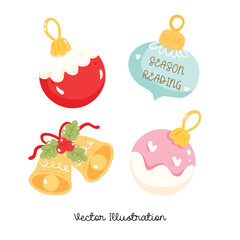 Christmas Ornaments Clipart Set, Festive Holiday Decoration Elements