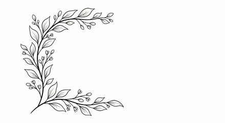 Elegant Botanical Border Design For Invitations And Greetings Card