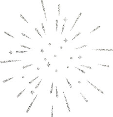 Silver Glitter Firework Sparkler Explosion