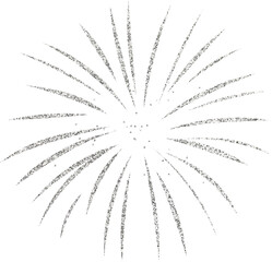 Silver Glitter Firework Sparkler Explosion