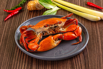 Gourmet Steamed orange wild crab