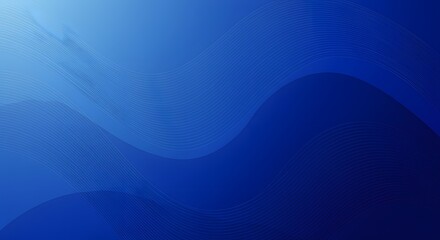 Abstract blue wave design. Textured lines flow across a gradient, evoking depth and movement