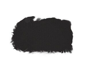 Black watercolor brush stroke with rough edges and bold texture on white background. Perfect for abstract design, ink art, and creative graphic elements. Modern artistic paint stain backdrop.