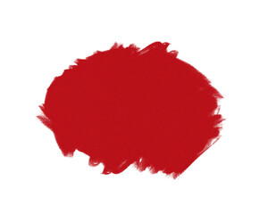 Red watercolor brush stroke with rough edges on white background. Vibrant paint texture perfect for abstract art, posters, and digital design. Bold handmade ink splash illustration.