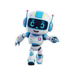 Walking Retro-Futuristic AI Robot, Generative AI