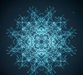 AI Abstract Background with Neural Patterns and Glowing Light Beams – Futuristic Design