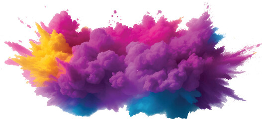 Vibrant Neon Watercolor Splash Explosion with Dynamic Paint Splatter and Rainbow Gradient Brush Strokes on White Background for Trendy Modern Design and Abstract Artistic Concepts