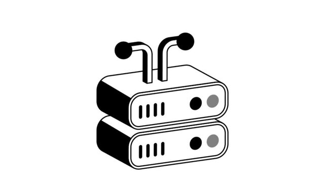 Digital data server and cloud network system. Animation MP4 File