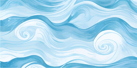 Soft Blue Watercolor Ocean Pattern with Fluid Flowing Lines and Gentle Gradient Texture for Abstract Marine Background and Elegant Coastal Art