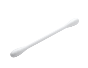 Single white cotton swab isolated on transparent background new png