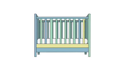A Charming Pastel-Colored Baby Crib with Clean Lines and Playful Design for Nursery Decor Fifty-Nine