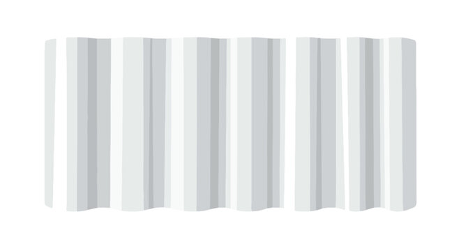 Minimalist corrugated metal sheet illustration providing industrial aesthetic visuals with undulating form for architectural projects