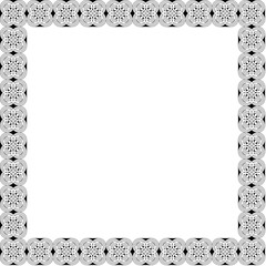 Square Thin Line Geometric Frame Border with Minimalist Decorative Pattern