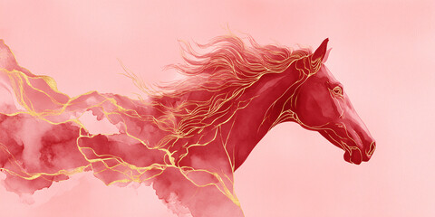 Watercolor portrait wallpaper of a horse 