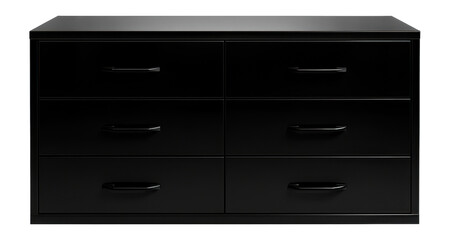 Sleek black lacquer dresser with modern handles, ideal for a contemporary space.