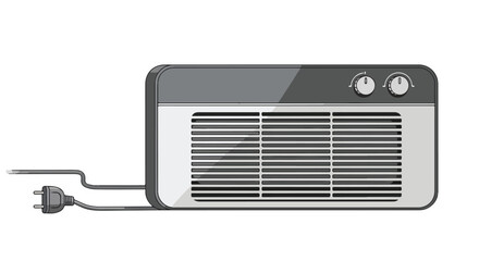 Fototapeta premium Portable electric heater with temperature control, illustration of modern appliance design for domestic or office use and indoor warmth