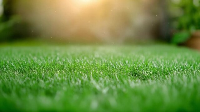 Lush Green Grass Under Sunlight: Capture the essence of tranquility with a close-up view of vibrant green grass illuminated by the soft glow of sunlight.
