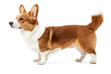 Adorable corgi standing attentively, capturing the essence of canine companionship and loyalty, perfect for pet-related content and heartfelt stories