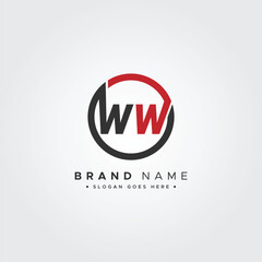 WW Vector Logo Template - Simple Icon for Initial Letter W and W Monogram