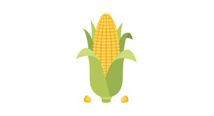 Stylized corn vector illustration featuring fresh, vibrant colors and a clean, contemporary design suitable for various applications