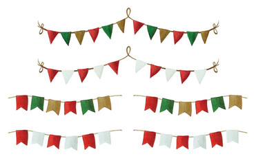 Fototapeta premium 水彩のガーランド Party Banners and Garlands Set