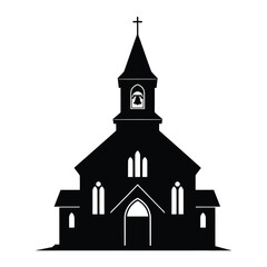 Classic church building with steeple and arched doorway beautiful silhouette