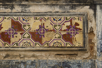 frieze of azulejos in Portimao, Algarve, Portugal
