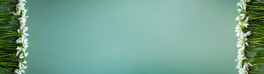 Elegant floral border with copy space, perfect for website headers and backgrounds