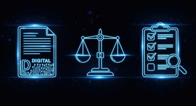 loating holographic bar chart with glowing upward graph and data analytics icons, neon blue and purple light, on black background, futuristic D UI concept