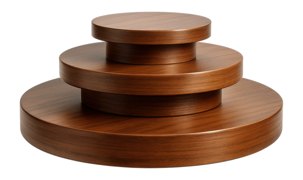 Tiered round display stand, ideal for an attractive centerpiece in a women's apparel shop.