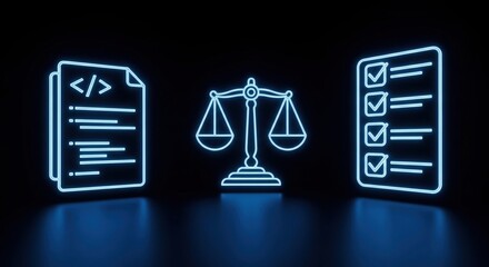 loating holographic bar chart with glowing upward graph and data analytics icons, neon blue and purple light, on black background, futuristic D UI concept