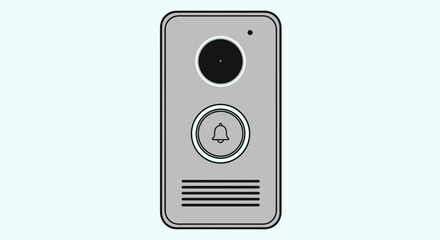 Modern Doorbell With Camera And Bell Button For Home Security