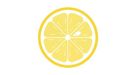 Vibrant citrus delight: a clean illustration of a juicy lemon slice radiating freshness and tangy goodness perfect for a summer feel