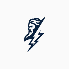 Zeus God Lightning Logo