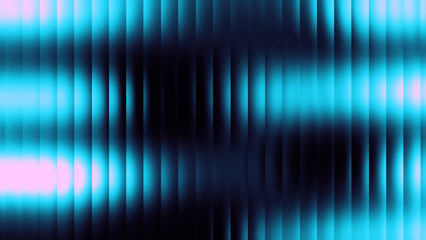Vibrant neon glass refraction background with glowing blue and cyan light effect and smooth vertical ribbed pattern.