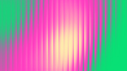 Vibrant neon glass refraction background with glowing pink and green light effect and smooth vertical ribbed pattern.
