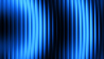 Vibrant neon glass refraction background with glowing blue light effect and smooth vertical ribbed motion blur.
