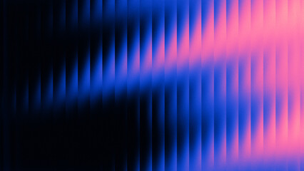 Vibrant neon glass refraction background with a distorted cyber ribbed pattern and glowing blue and pink light effect.