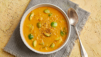 Brussels sprout and quinoa soup