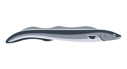 Sleek and graceful: Capturing the streamlined elegance of an eel in a stylized vector illustration providing unique natural beauty