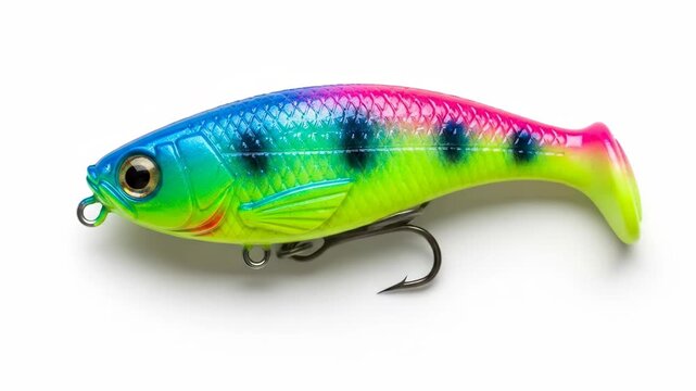 Colorful fish lure on white background