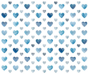 ニュアンスのあるハート柄・青